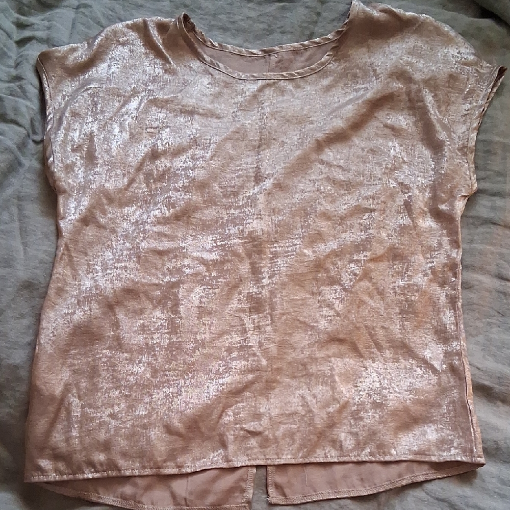 Shimmery Gold Short-Sleeve Top
